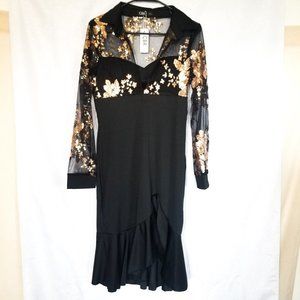 Chic Dress with Rose Sequins